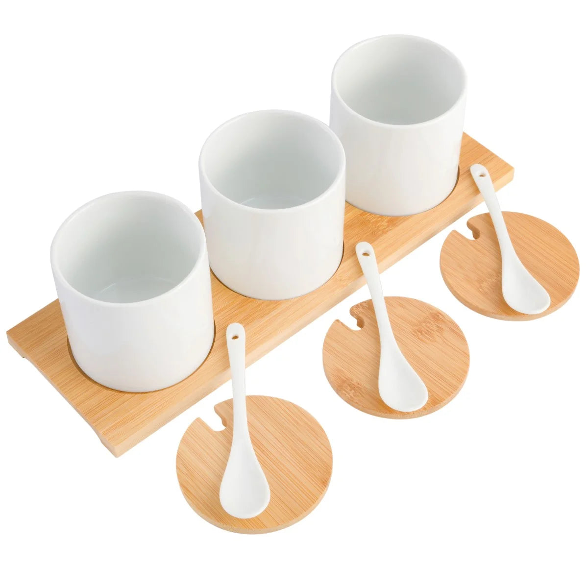 Gibson Home Gracious Dining 10 Piece Condiment Jars W/ Spoon and Lid Set Gibson Home Gracious Dining 10 Piece Condiment Jars W/ Spoon and Lid Set